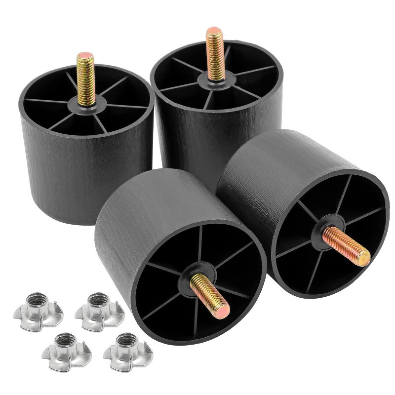 Masendelk 2 inch Plastic Furniture Legs, Round Tapered Table Legs Black Sofa Legs Replacement Legs with M8 Hanger Bolts for Couch Table Sofa, Pack of 4 - Image 4